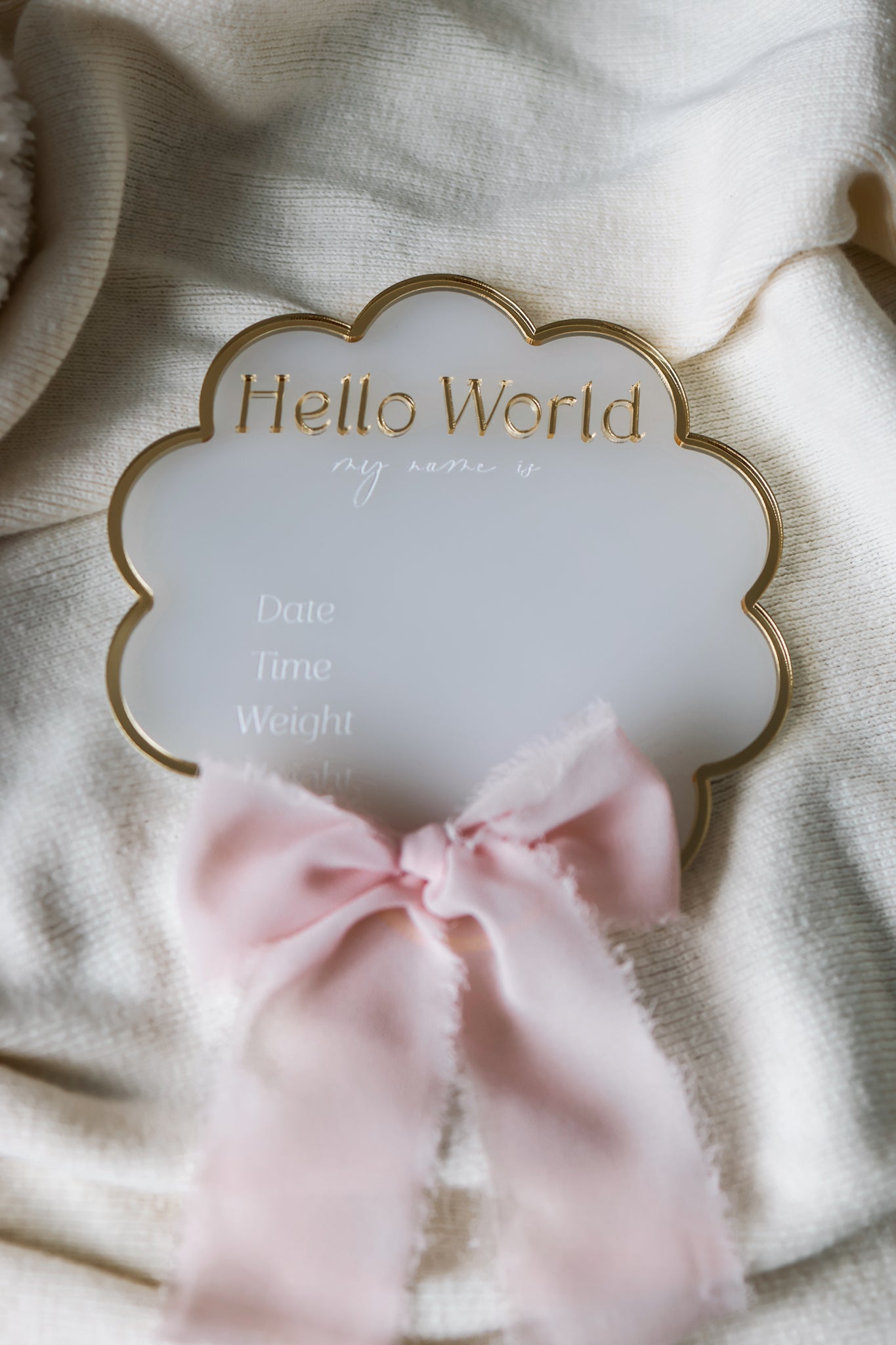Ribbon "My Name Is" Birth Announcement With Details