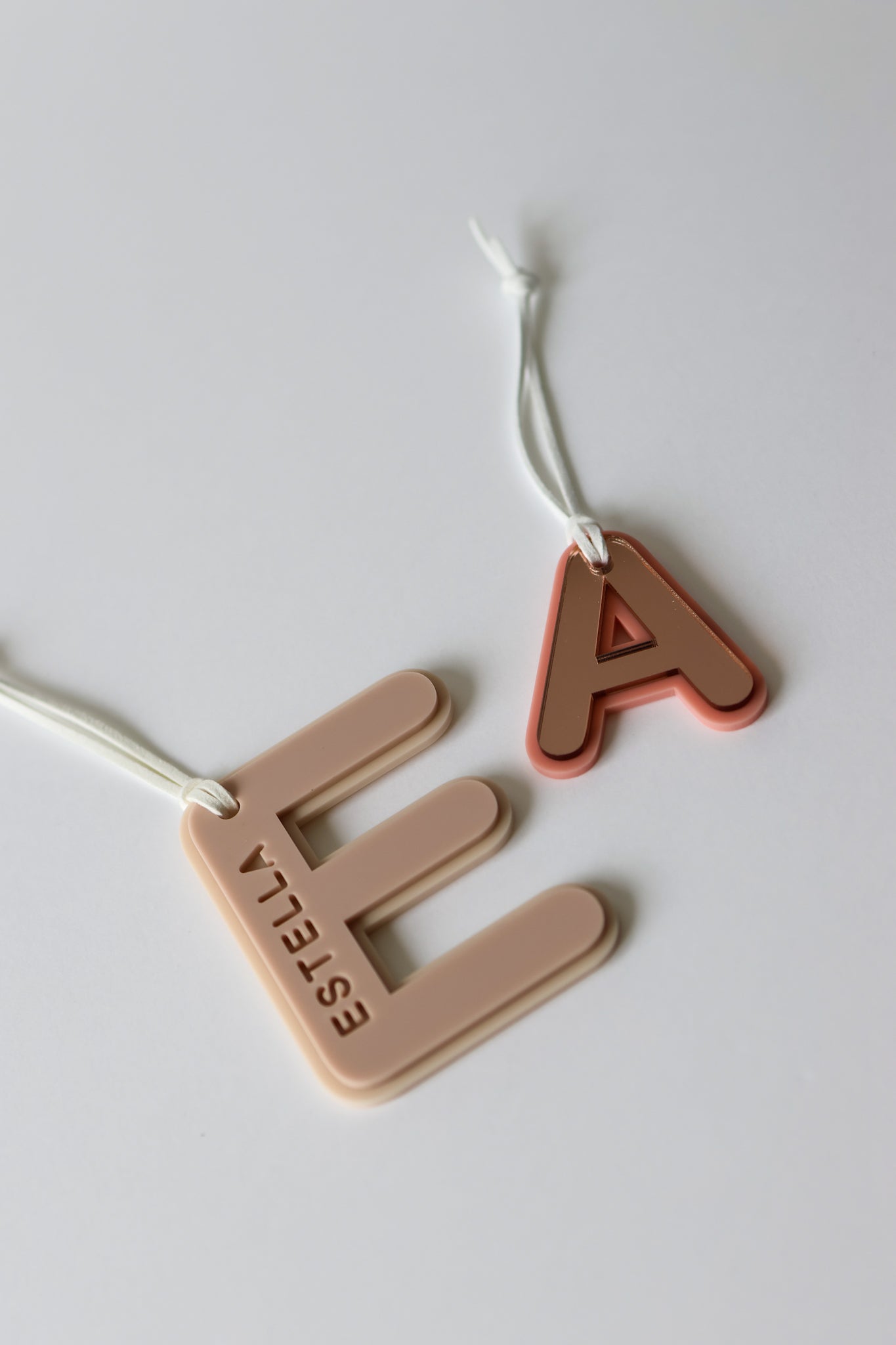 Rounded Initial Bag Tag - Double Layer