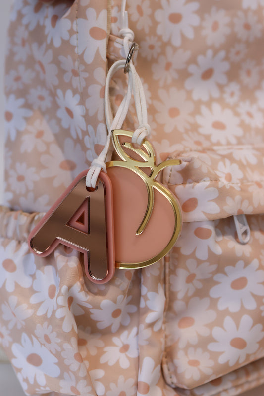 Rounded Initial Bag Tag - Double Layer