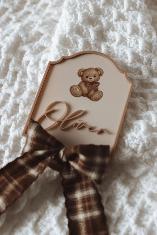 Little Wonders Baby Name Sign (Multiple Shapes, Colours + Designs)