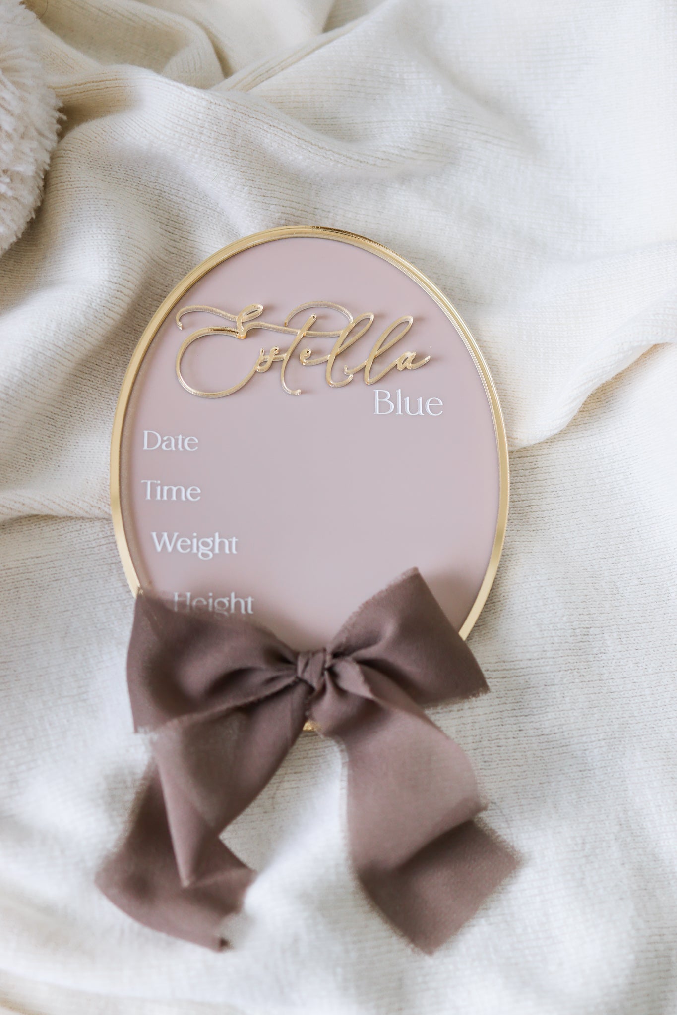 Ribbon Birth Announcement With Details