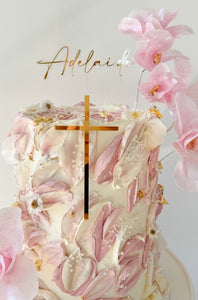 Cross Cake Topper - Single or Double Layer