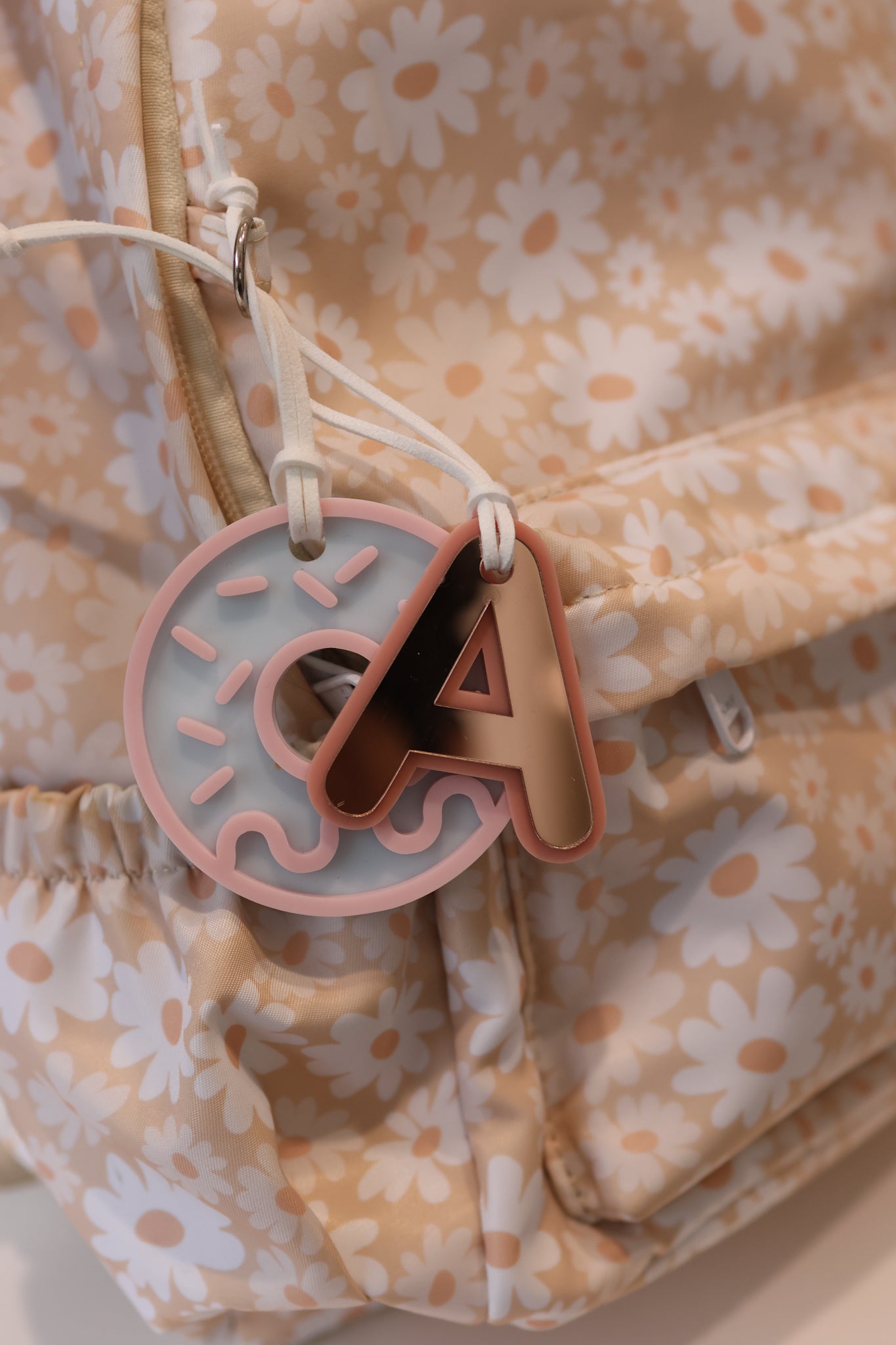 Rounded Initial Bag Tag - Double Layer