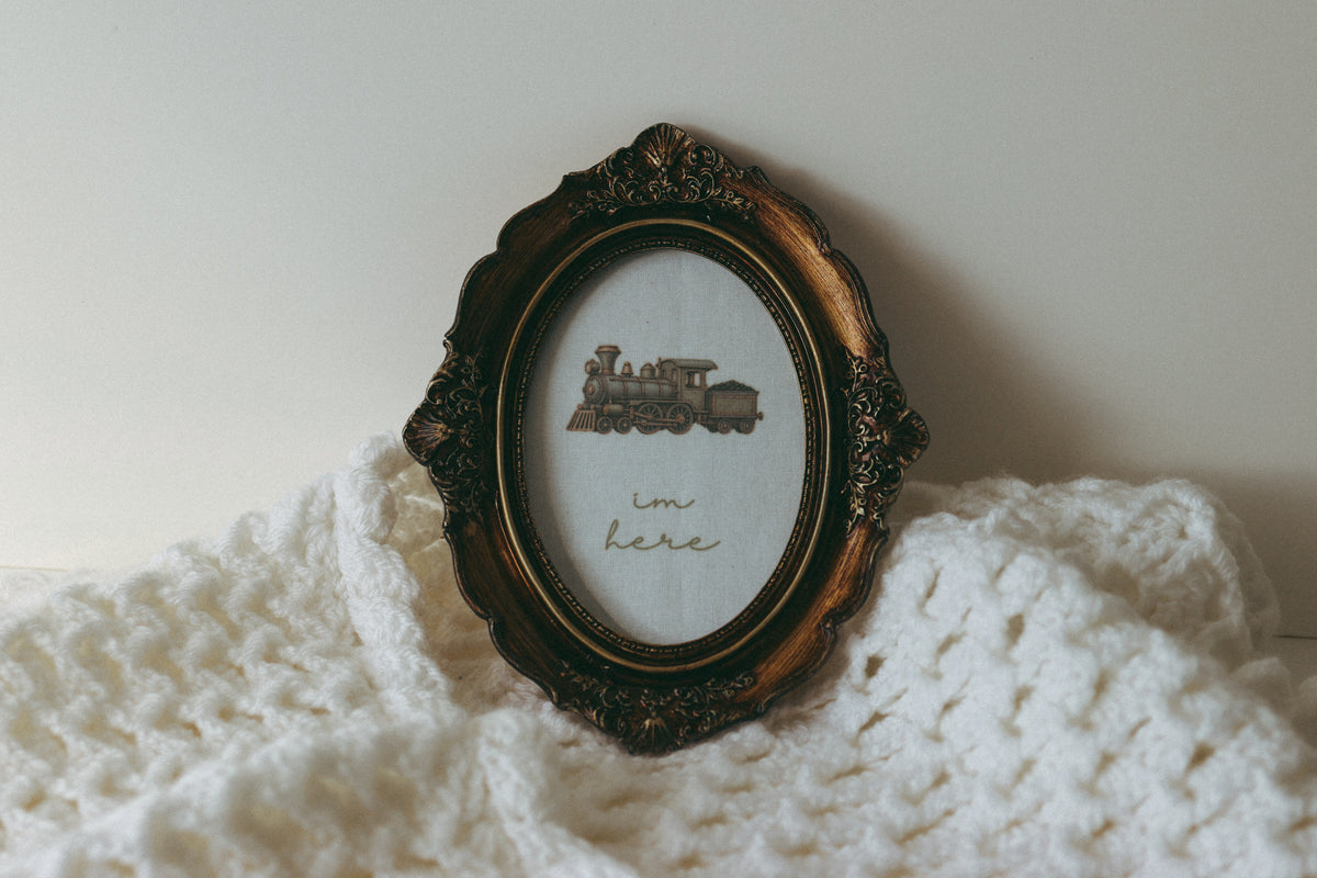Little Wonders Vintage Framed Announcement Sign