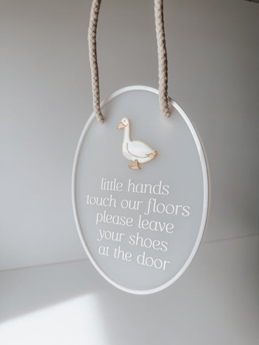 Please remove your shoes sign (Tiny Hands)