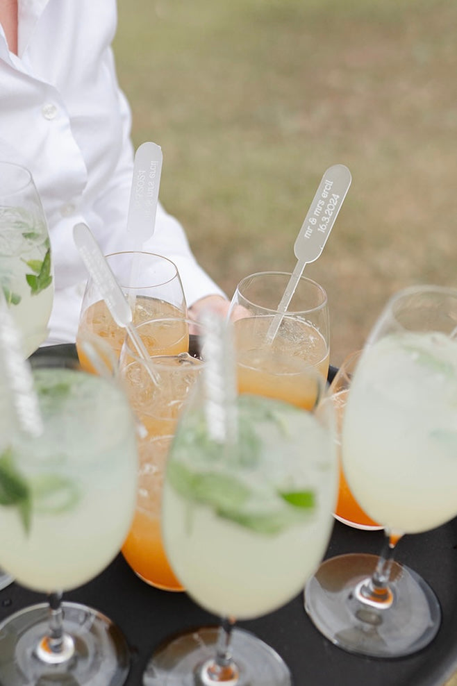 Engraved Double Arch Cocktail Stirrers