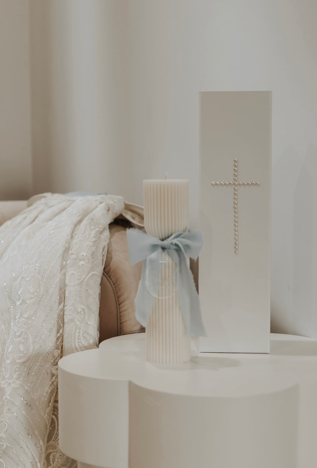 Pearl Baptism Candle Box
