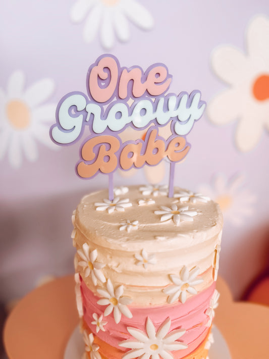 One Groovy Babe Cake Topper