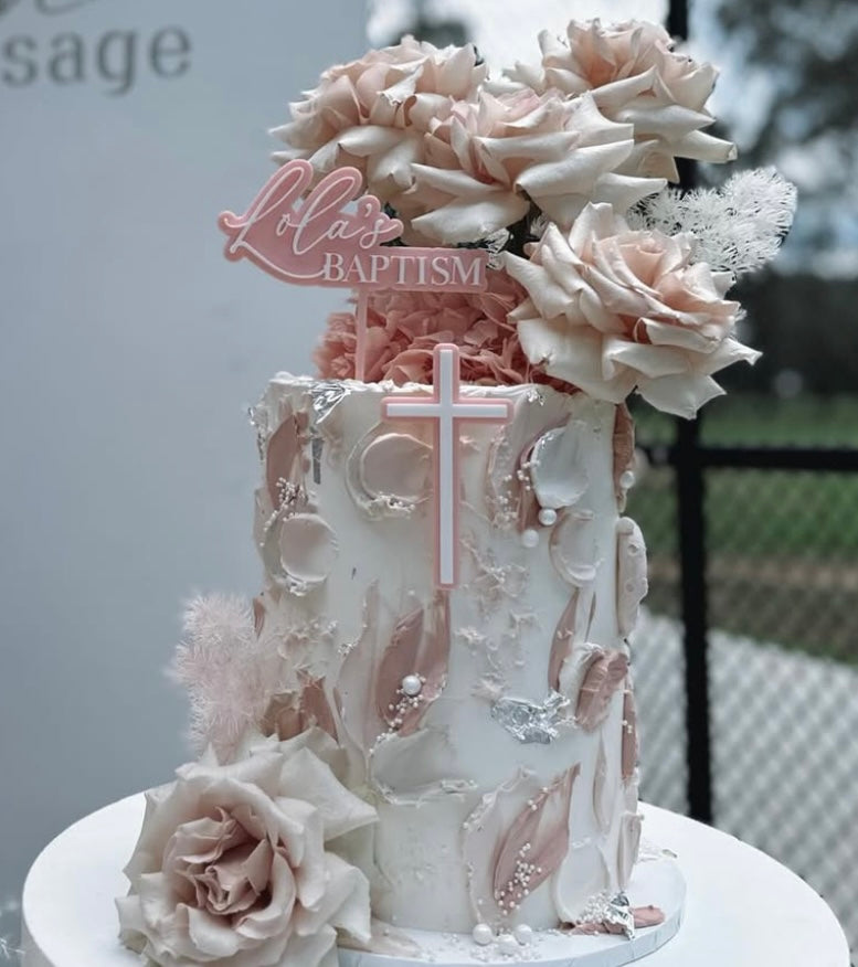 Cross Cake Topper - Single or Double Layer