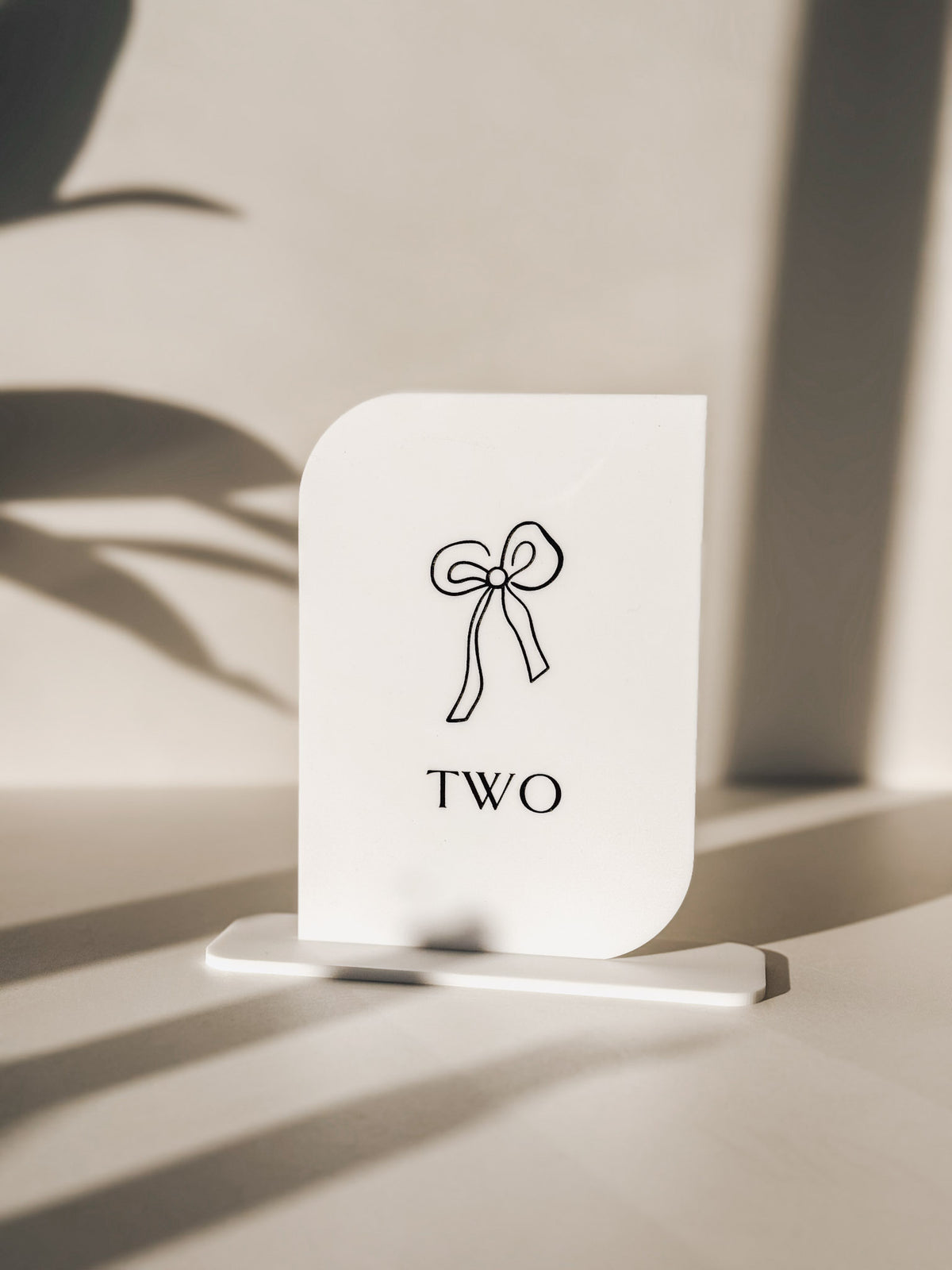 Bow Wedding Table Number