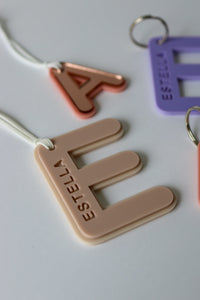 Rounded Initial Bag Tag - Double Layer