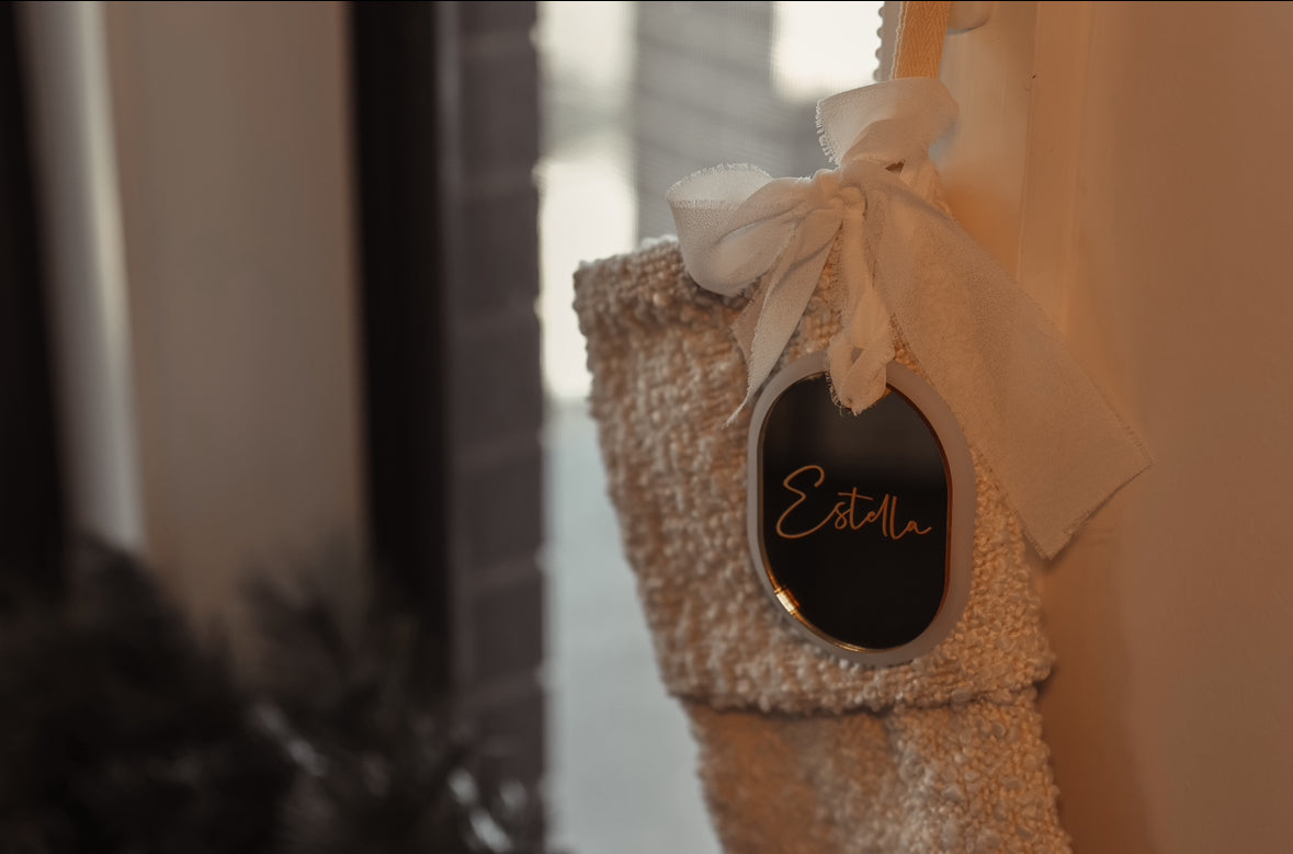 Christmas: Mirror Christmas Stocking Tag