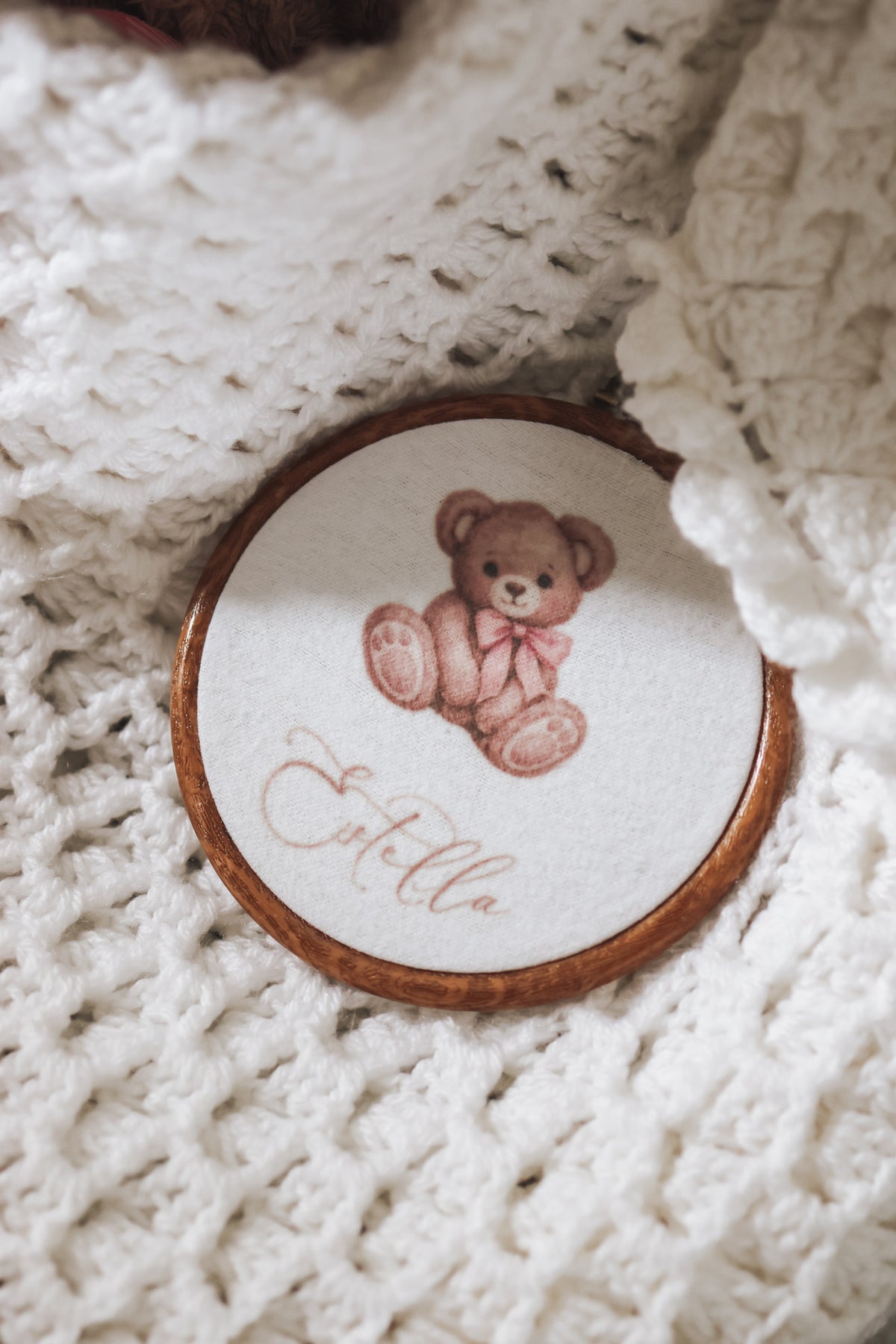 Little Wonders Fabric + Hoop Baby Name Sign