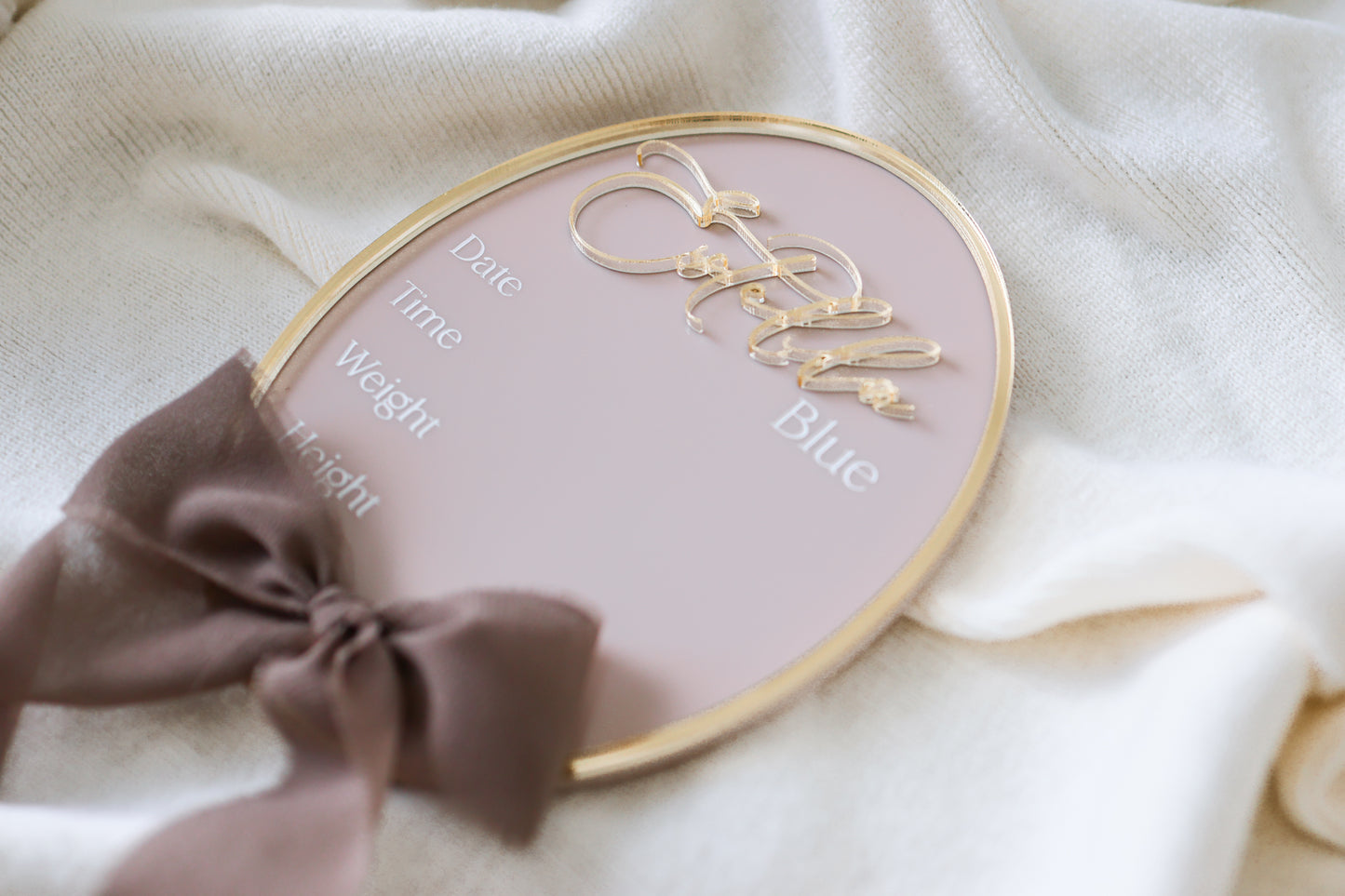 Ribbon Birth Announcement With Details