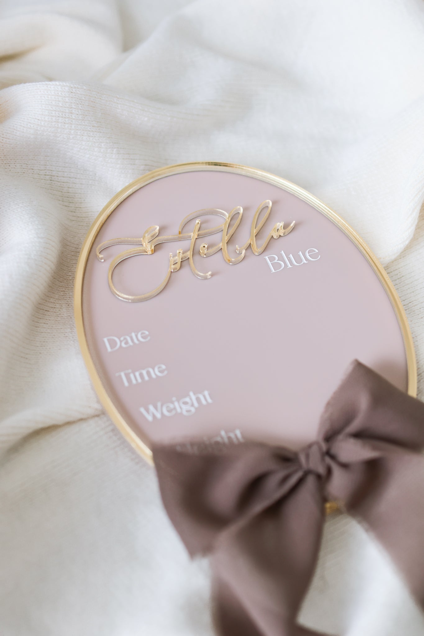 Ribbon Birth Announcement With Details