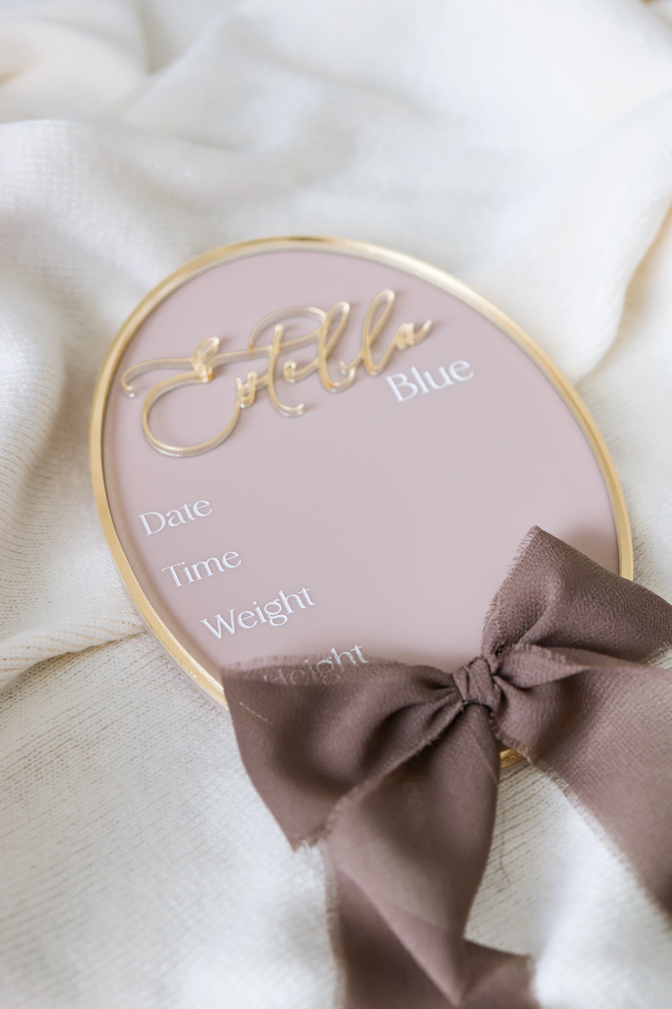 Ribbon Birth Announcement With Details