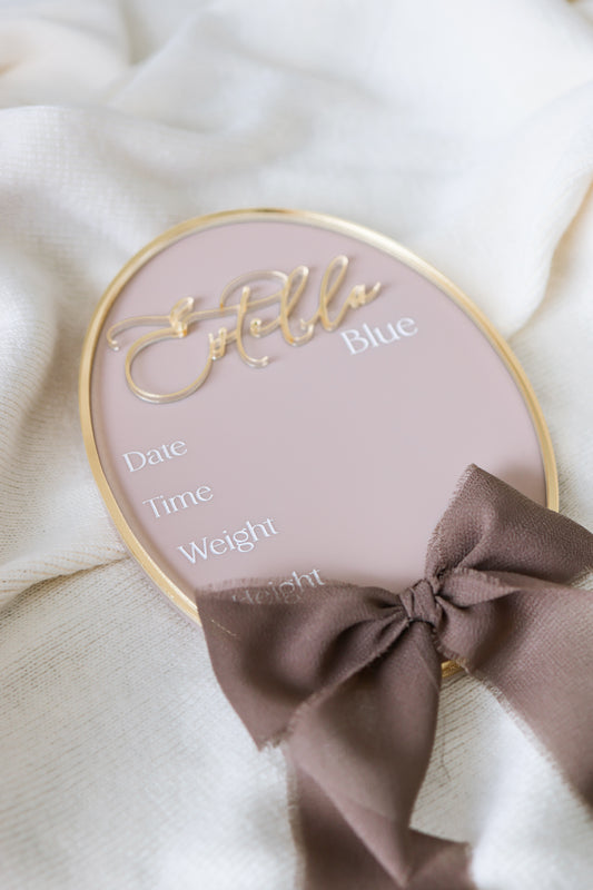 Ribbon Birth Announcement With Details