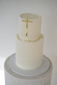 Cross Cake Topper - Single or Double Layer
